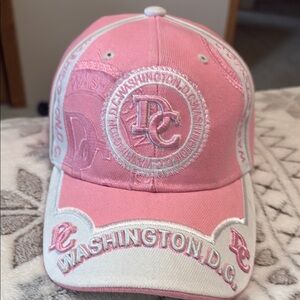 Pink and White Washington D.C. Embroidered Cap